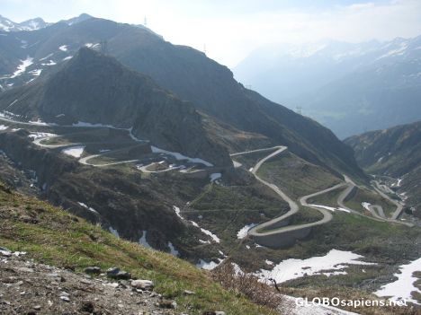 Postcard The tremola road up to san gottardo