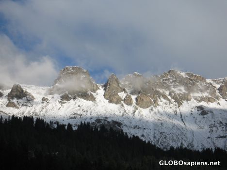 Postcard cloudy mountains