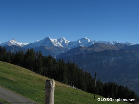 Postcard mountain panorama in berner oberland