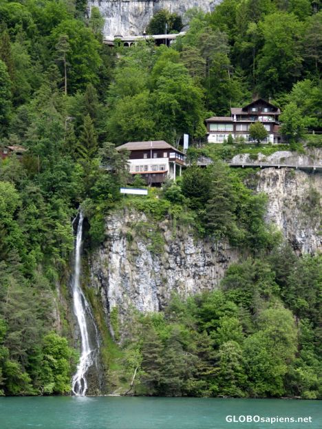Postcard Waterfall to the lake