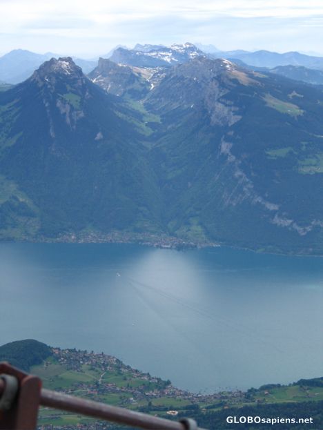 Postcard justistal seen from niesen