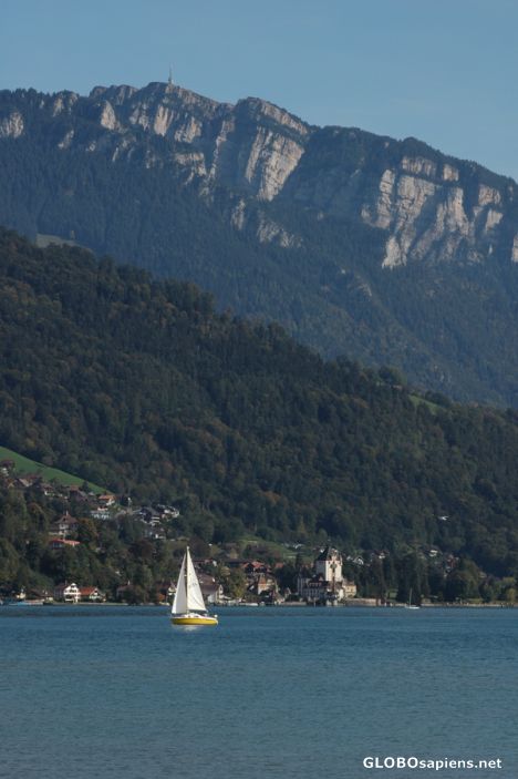 Postcard Sail, Castle, Mountain