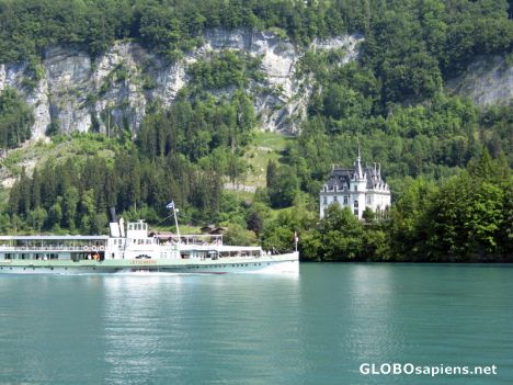 Postcard Steam ship on the lake