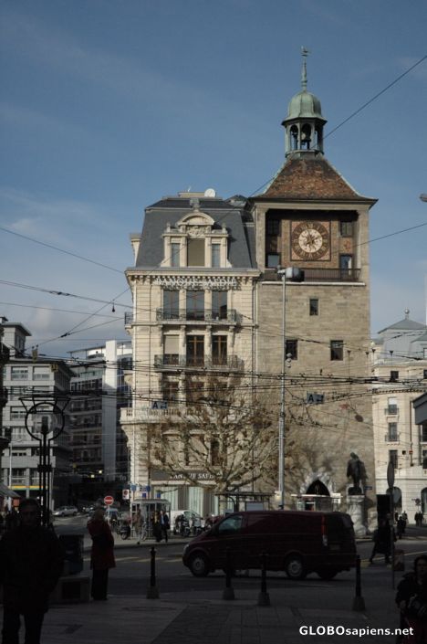 Postcard Old Tower in Geneva