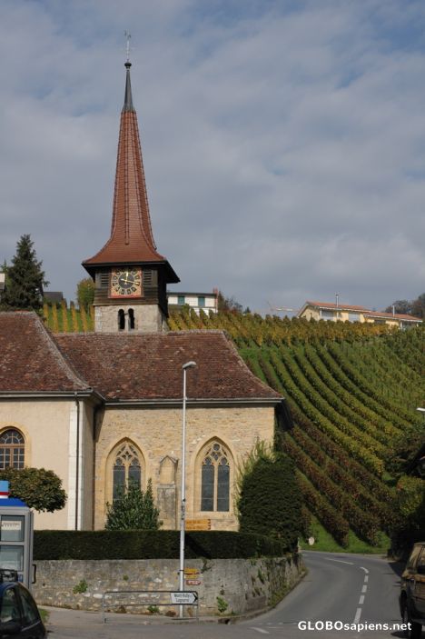 Postcard Church of Motier