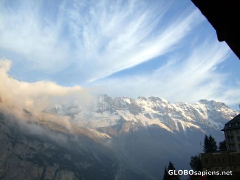 Postcard Mare's tails over Murren
