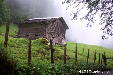Postcard small barn for the sheep