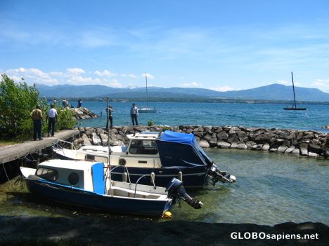 Postcard the boats,lake geneva