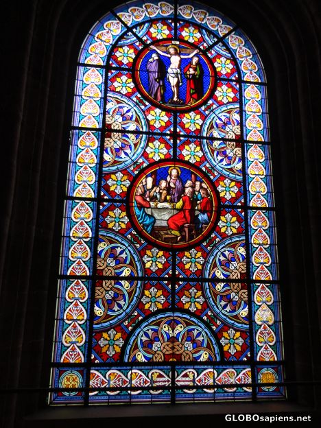 Postcard Stained glass window