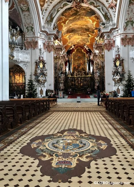 Postcard Benedictine abbey in Einsiedeln.