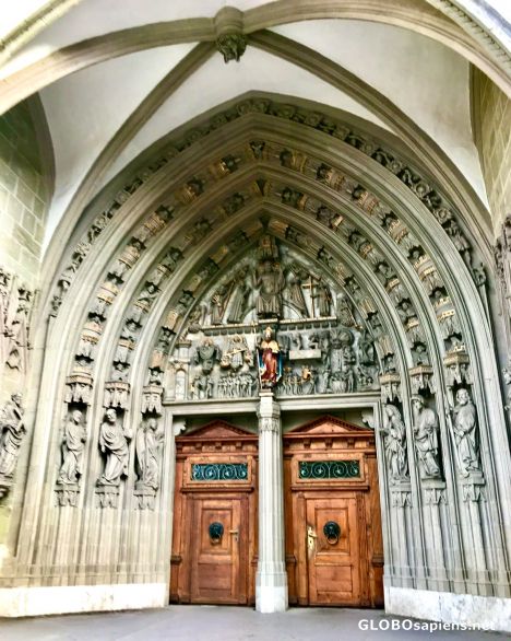 Postcard Cathedral of st. Nicholas in Fryburg.