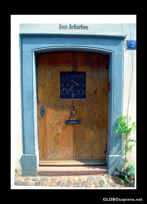 Postcard Old door - Basel, Switzerland