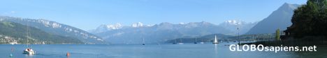 Postcard Alpine Panorama on Thunersee