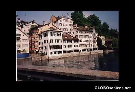 Postcard Buildings by Limmat River