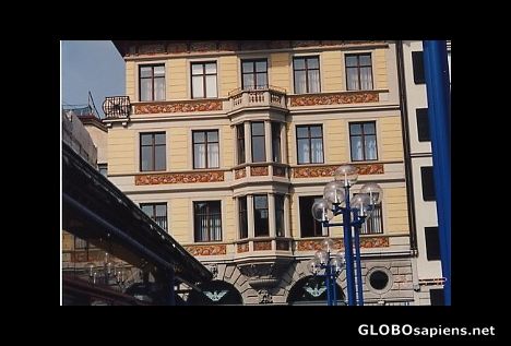 Postcard Tiled Building