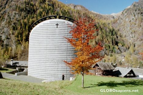 Postcard Botta Church in Mongo