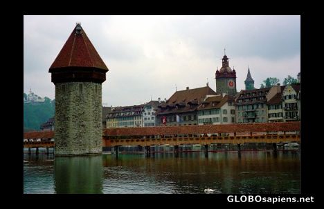 Postcard Chapel Bridge - Lucerne, Switzerland