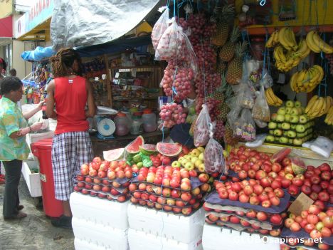 Postcard Tobago Fruit market