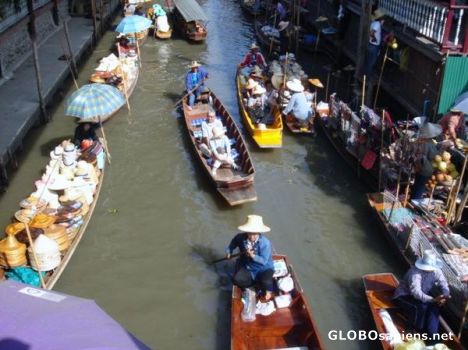 Postcard floating market