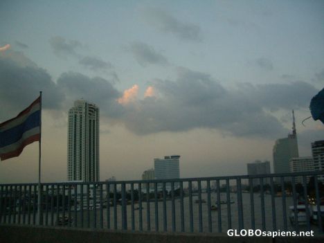 Postcard Chao Praya River at sunset