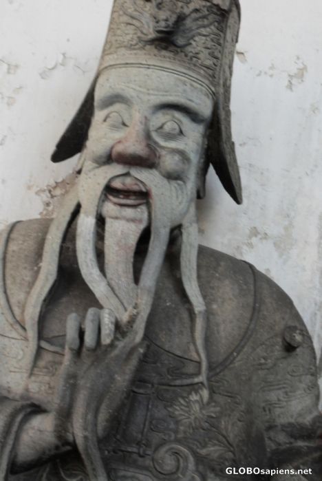 Postcard gray statue