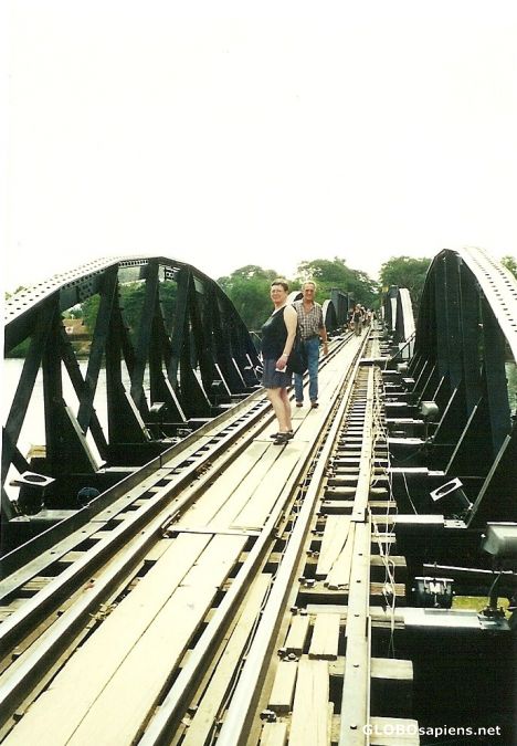Postcard Bridge over the river Kwai, Thailand