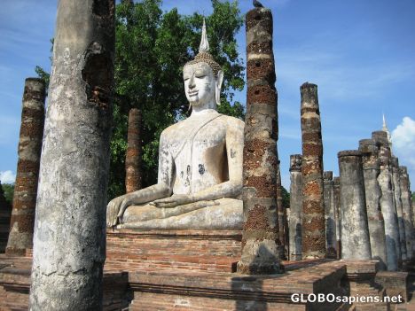 Postcard Wat Mahathat Buddha close up