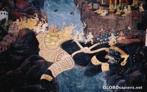 Postcard Hanuman at Wat Phra Kao