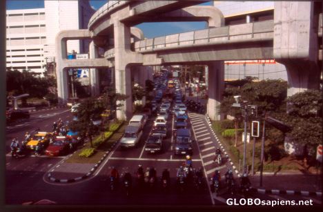 Postcard Bangkok´s famous traffic