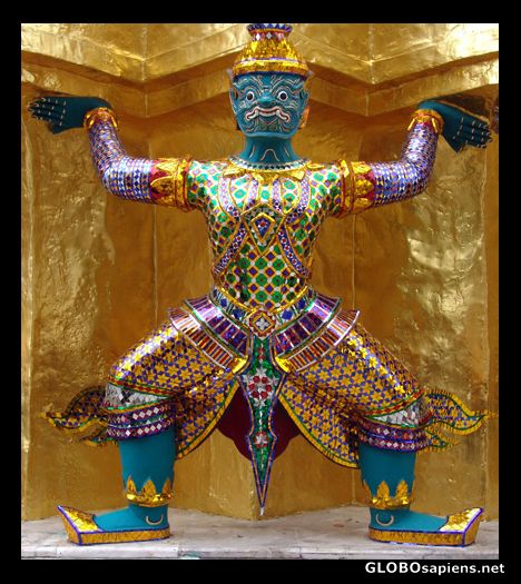 Postcard Ramakien Figure - Grand Palace