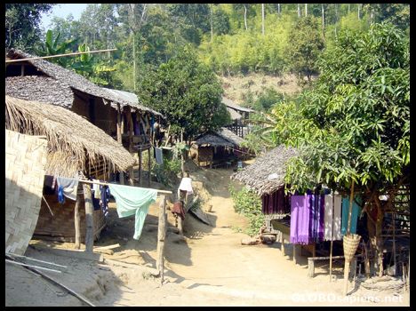 Postcard Karen Tribe Hill Village