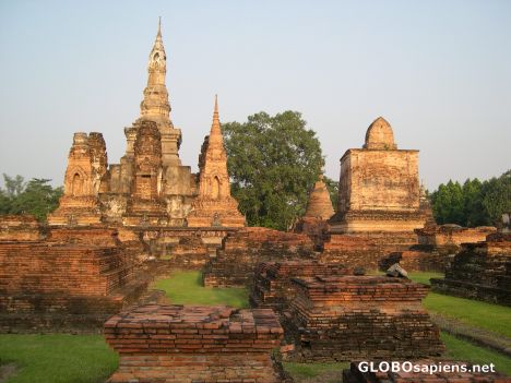 Postcard Wat Mahathat at Sunset