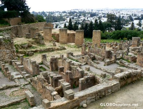 Postcard The ruins at Byrsa Hill
