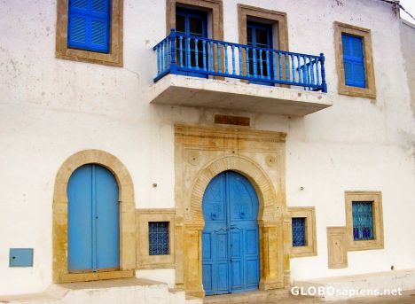 Postcard blue and white