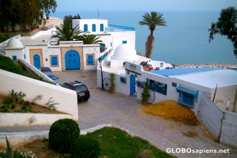 Postcard Sidi Bou Said (TN) - a cafe