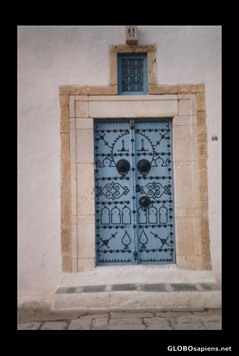 Postcard A door of the house in Sidi Bou Said