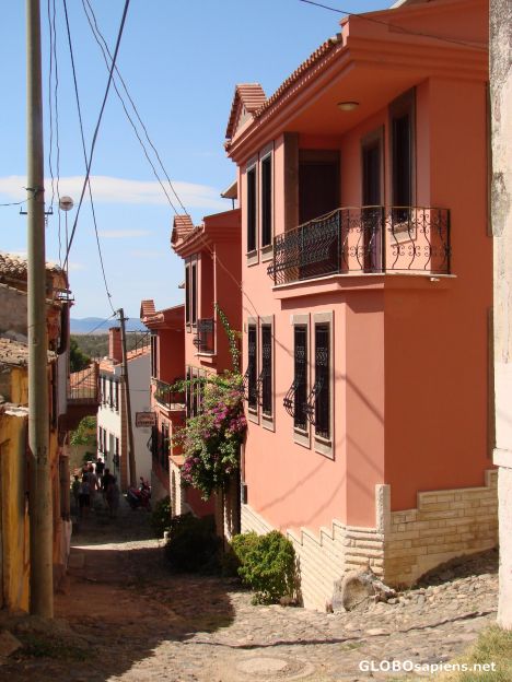 Postcard narrow streets and old houses