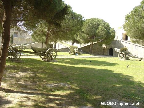 Postcard cannons in the castle