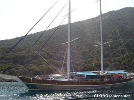 Postcard blue cruise in turkey