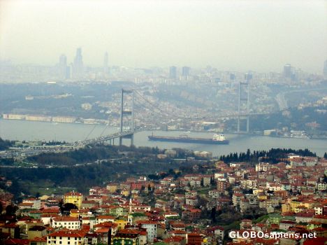 Postcard Bosphorus scene from Camlica