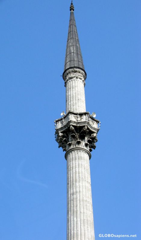 Postcard minaret of Dolmabahce Mosque