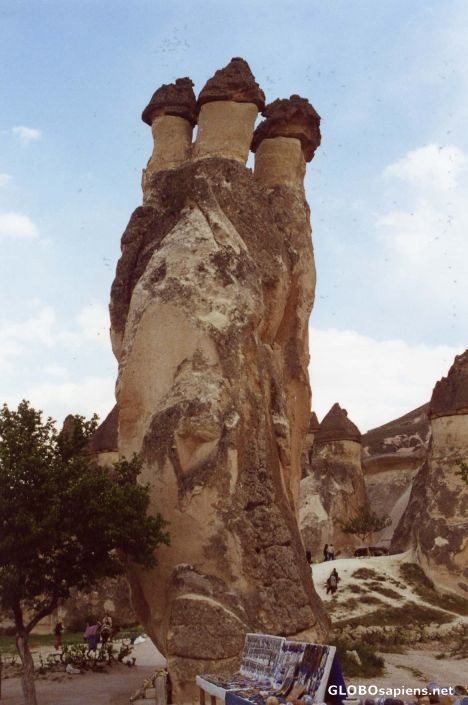 Postcard Tufa pyramids near Zelve