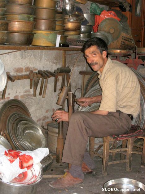 Postcard copper worker