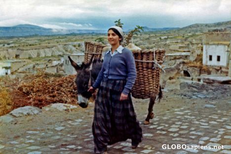 Postcard Cappadocia village girl