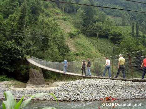 Postcard suspension bridge