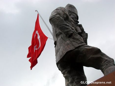 Postcard the highest statue of Atatürk