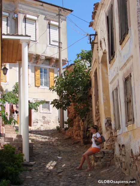 Postcard Cunda houses