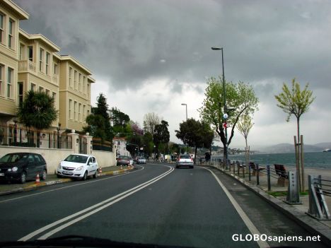 Postcard Driving on the seaside road