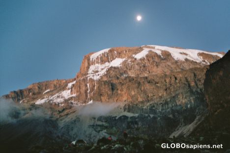 Postcard Fullmoon over Kilimanjaro