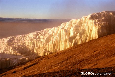 Postcard Rebmann Glacier after sunrise